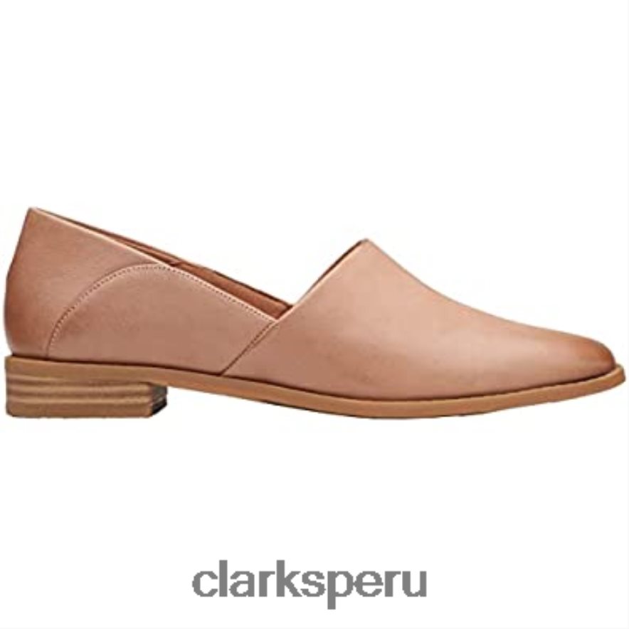 Mocasines clarks praline de piel pura para mujer mujer Clarks 40N4LX2001 cuero praliné