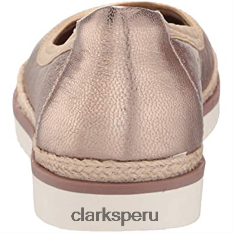 Mocasines clarks serena kellyn planos de piel metalizada para mujer mujer Clarks 40N4LX2002 cuero metalizado