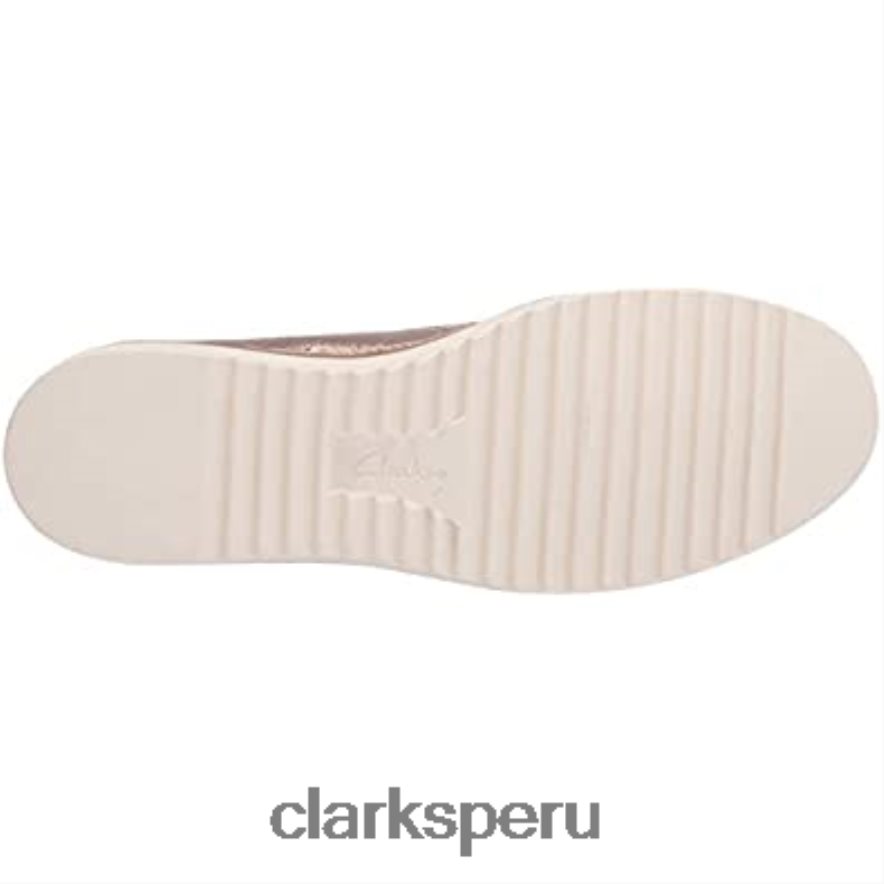 Mocasines clarks serena kellyn planos de piel metalizada para mujer mujer Clarks 40N4LX2002 cuero metalizado