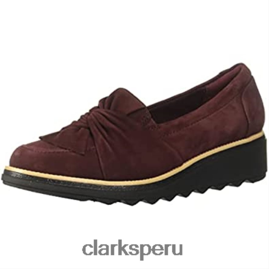 Mocasines clarks sharon dasher de ante burdeos para mujer mujer Clarks 40N4LX1193