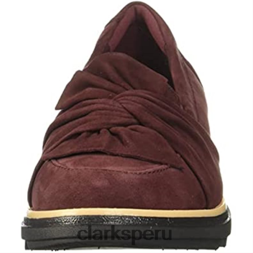 Mocasines clarks sharon dasher de ante burdeos para mujer mujer Clarks 40N4LX1193