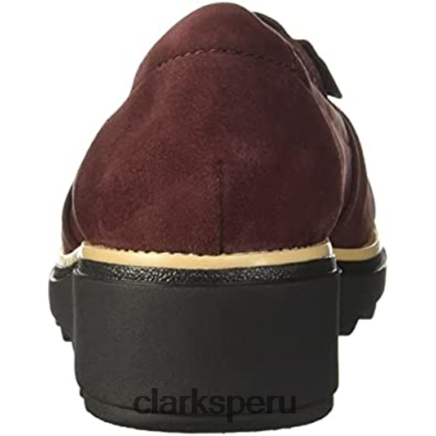 Mocasines clarks sharon dasher de ante burdeos para mujer mujer Clarks 40N4LX1193
