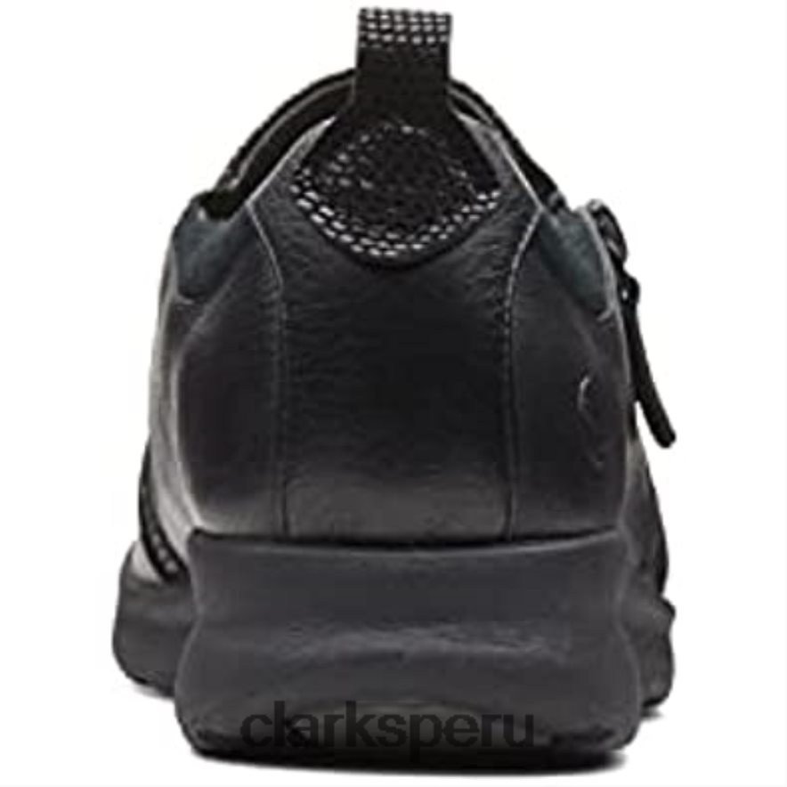 Mocasines clarks un adorn con cremallera para mujer en negro mujer Clarks 40N4LX1411 negro