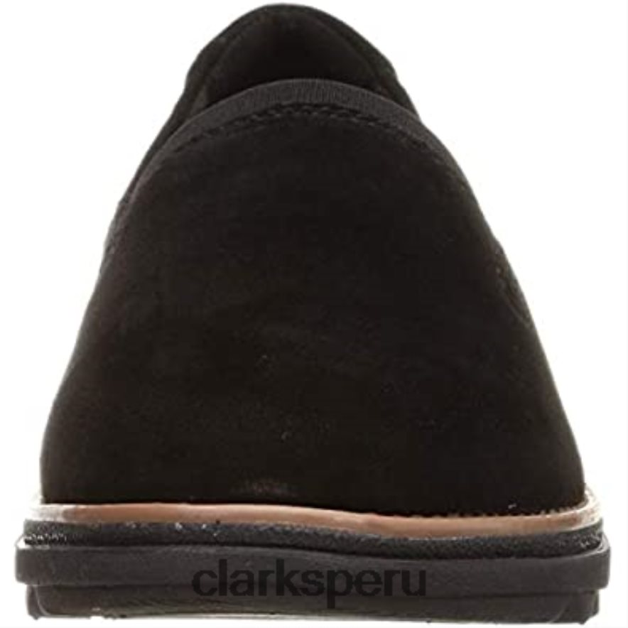 Mocasines sharon dolly de clarks world de gamuza negra con tostado oscuro para mujer mujer Clarks 40N4LX760 ante negro con mundo bronceado oscuro
