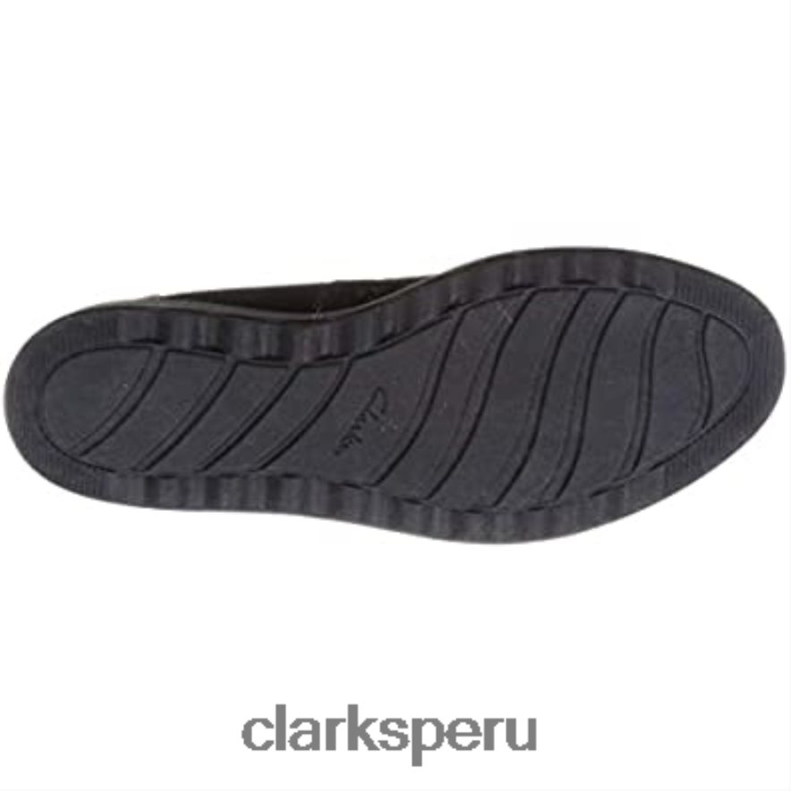 Mocasines sharon dolly de clarks world de gamuza negra con tostado oscuro para mujer mujer Clarks 40N4LX760 ante negro con mundo bronceado oscuro