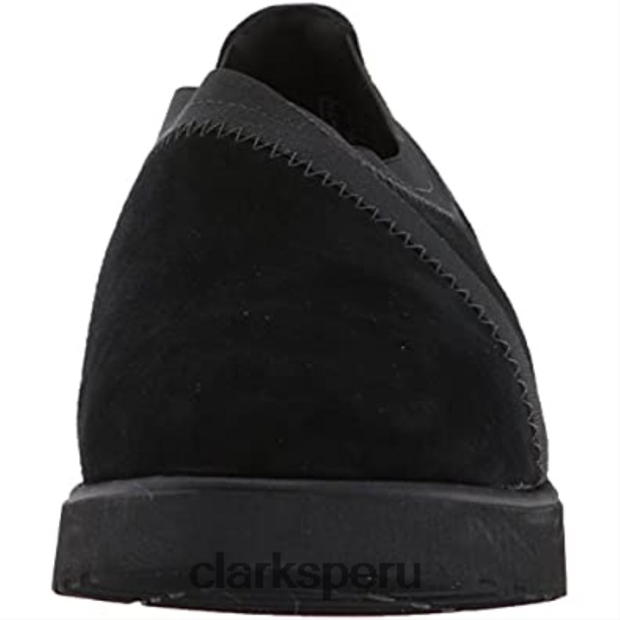 Mocasines sin cordones clarks bellevue cedro de ante negro para mujer mujer Clarks 40N4LX2819 ante negro