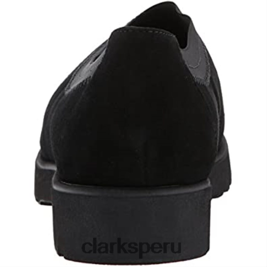 Mocasines sin cordones clarks bellevue cedro de ante negro para mujer mujer Clarks 40N4LX2819 ante negro