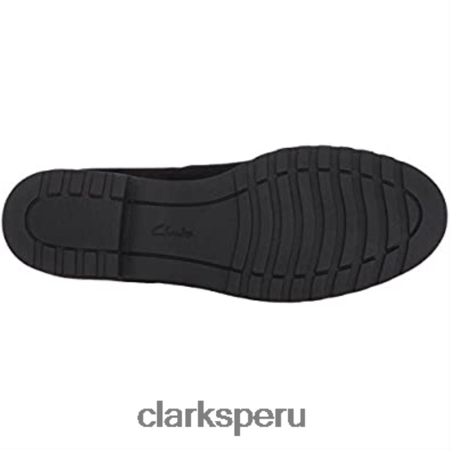 Mocasines sin cordones clarks bellevue cedro de ante negro para mujer mujer Clarks 40N4LX2819 ante negro