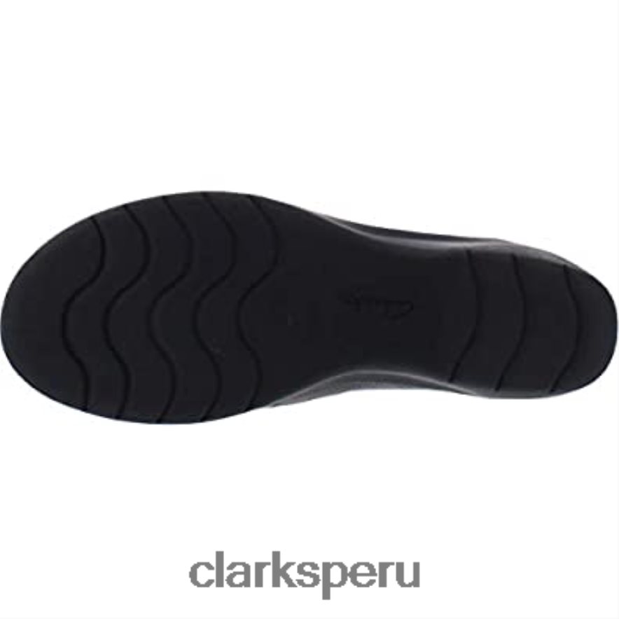Mocasines sin cordones clarks cheyn madi de piel caída marrón oscuro para mujer mujer Clarks 40N4LX59 cuero caído marrón oscuro