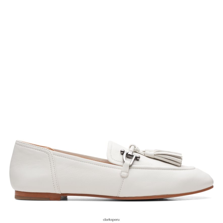 clarks de cuero blanco con borlas pure2 mujer Clarks 40N4LX3318 cuero blanco