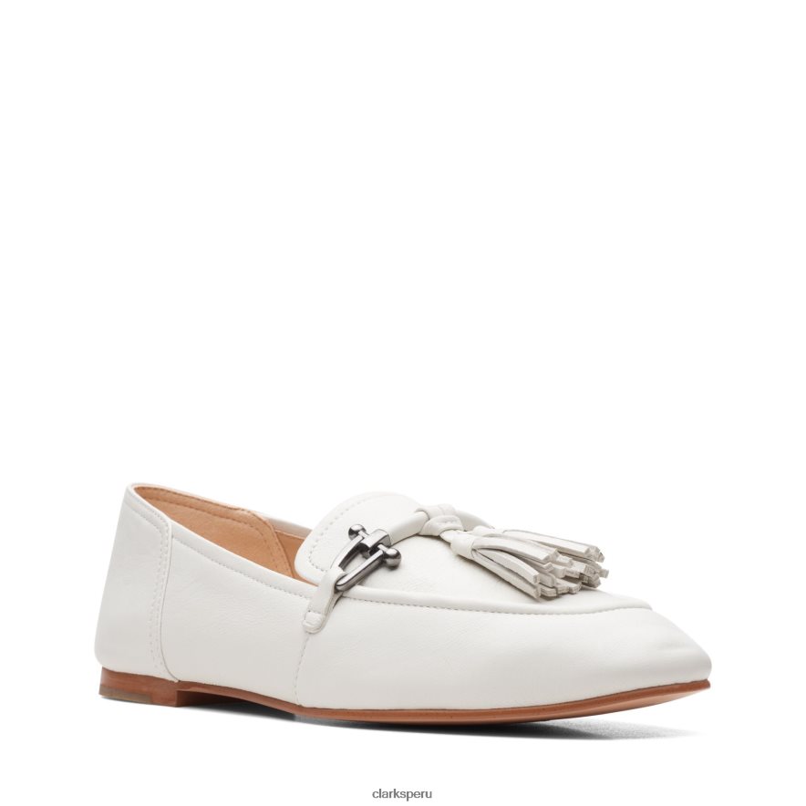 clarks de cuero blanco con borlas pure2 mujer Clarks 40N4LX3318 cuero blanco