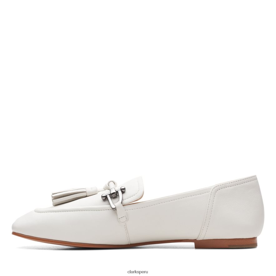 clarks de cuero blanco con borlas pure2 mujer Clarks 40N4LX3318 cuero blanco