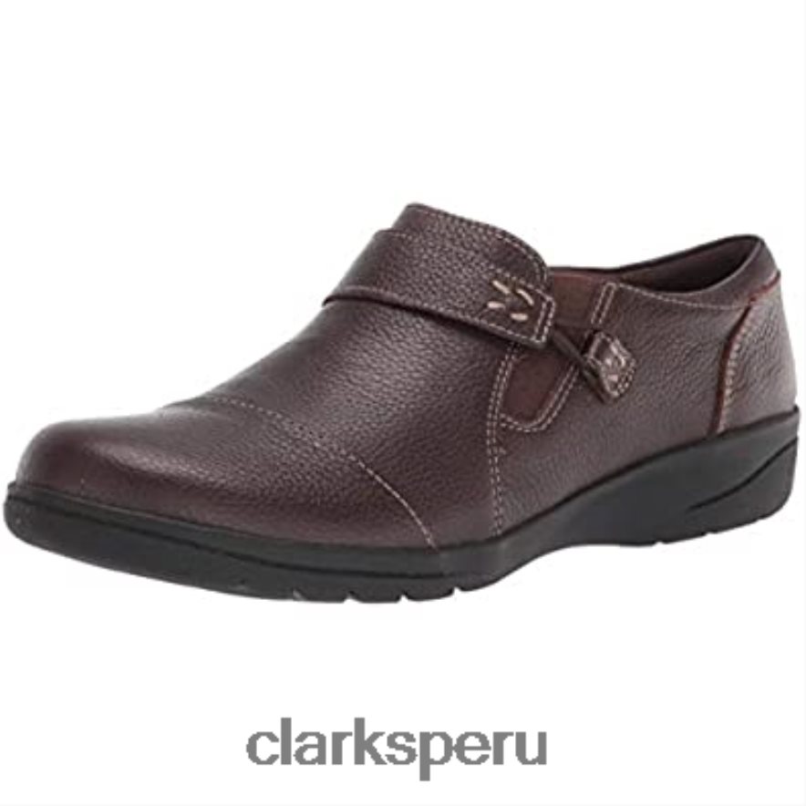 clarks de cuero caído cheyn o nyx-negro para mujer cuero caído marrón oscuro mujer Clarks 40N4LX2285 cuero caído marrón oscuro