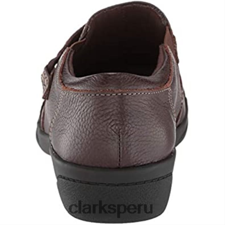 clarks de cuero caído cheyn o nyx-negro para mujer cuero caído marrón oscuro mujer Clarks 40N4LX2285 cuero caído marrón oscuro