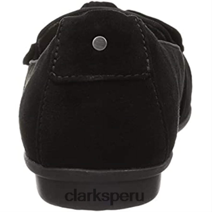 mocasín Graceljonas mujer plano ante negro clarks mujer Clarks 40N4LX334 ante negro