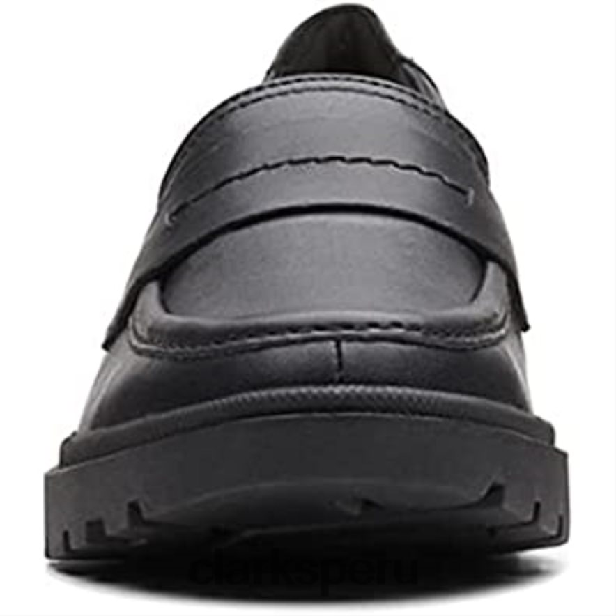 mocasín calla facilidad mujer plano clarks cuero negro mujer Clarks 40N4LX109 cuero negro