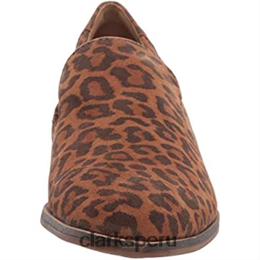 mocasín clarks estilo conducción trish para mujer con estampado de leopardo marrón oscuro mujer Clarks 40N4LX1703 estampado de leopardo marrón oscuro