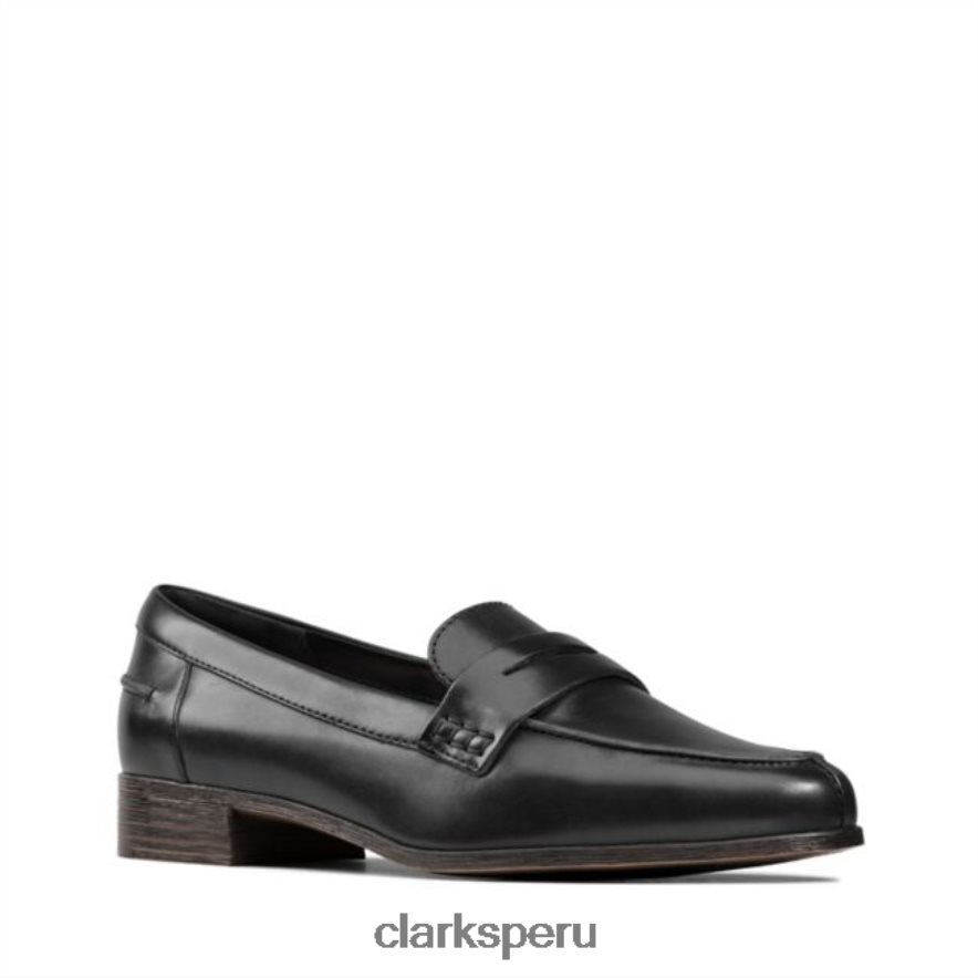 mocasín clarks hamble de cuero negro cuero negro mujer Clarks 40N4LX5072 cuero negro