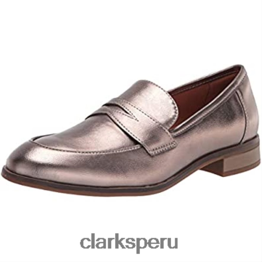 mocasín clarks trish rose sintético metalizado para mujer mujer Clarks 40N4LX2492