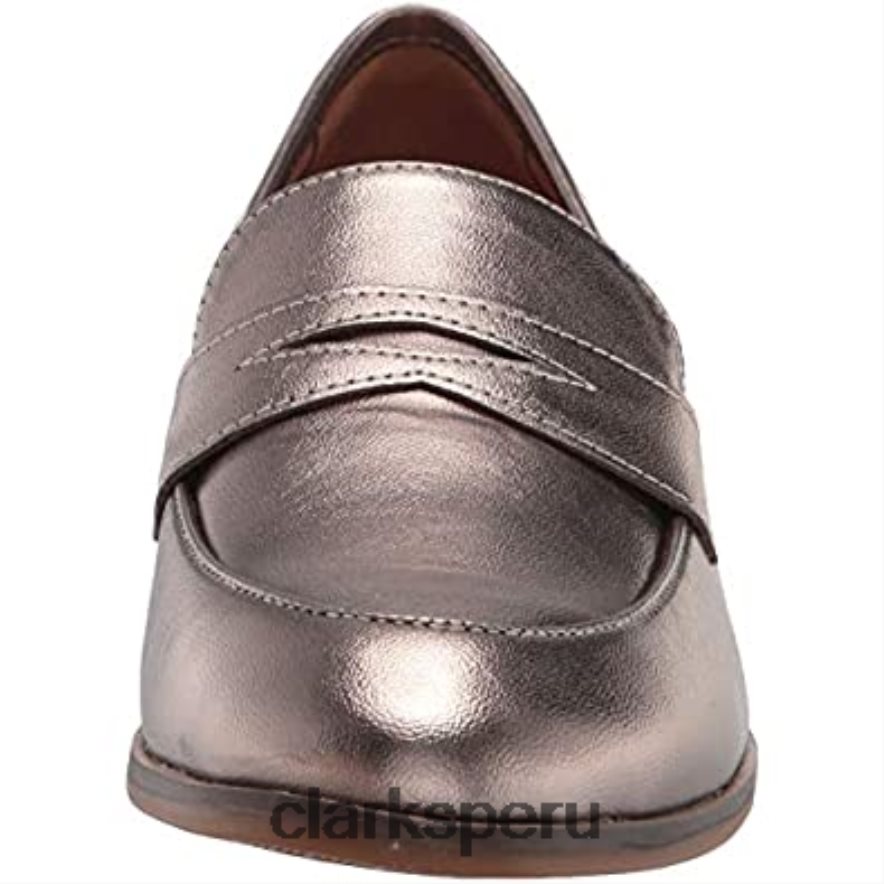 mocasín clarks trish rose sintético metalizado para mujer mujer Clarks 40N4LX2492