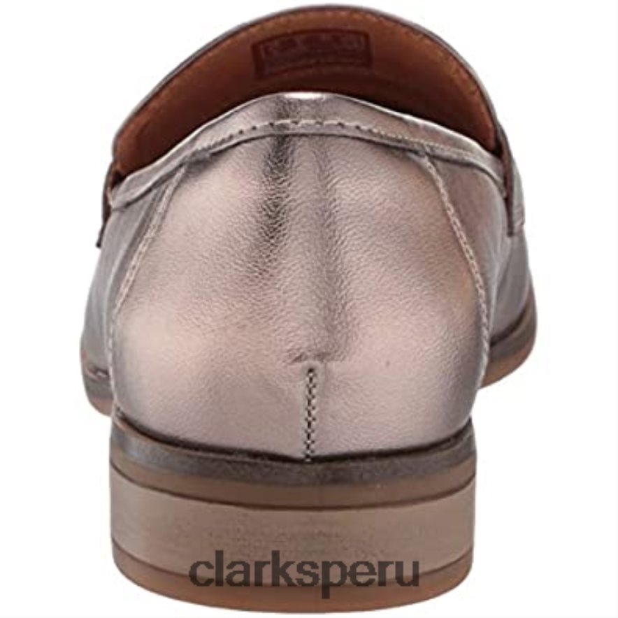 mocasín clarks trish rose sintético metalizado para mujer mujer Clarks 40N4LX2492