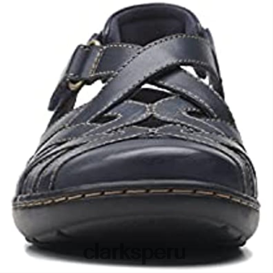 mocasín cora dream mujer plano clarks cuero marino mujer Clarks 40N4LX2925 cuero azul marino