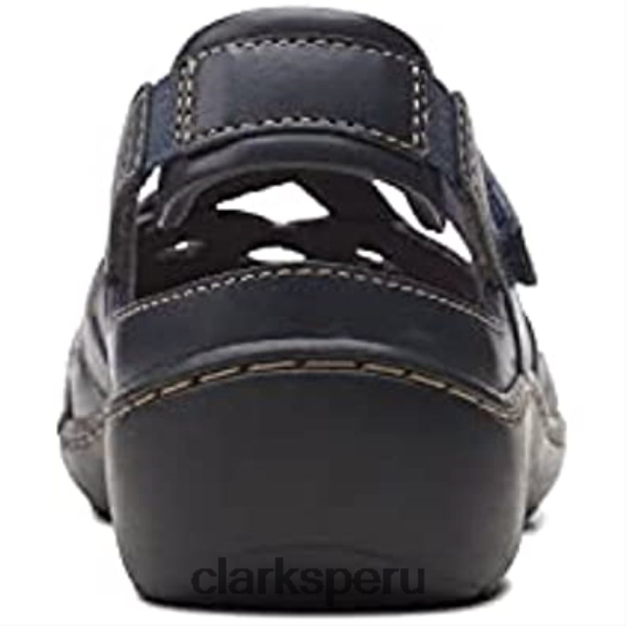 mocasín cora dream mujer plano clarks cuero marino mujer Clarks 40N4LX2925 cuero azul marino