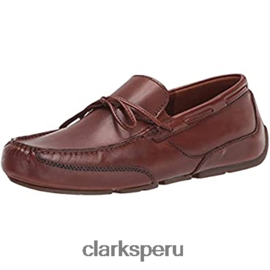 mocasín de encaje markman para mujer clarks de cuero tostado oscuro mujer Clarks 40N4LX2214 cuero bronceado oscuro
