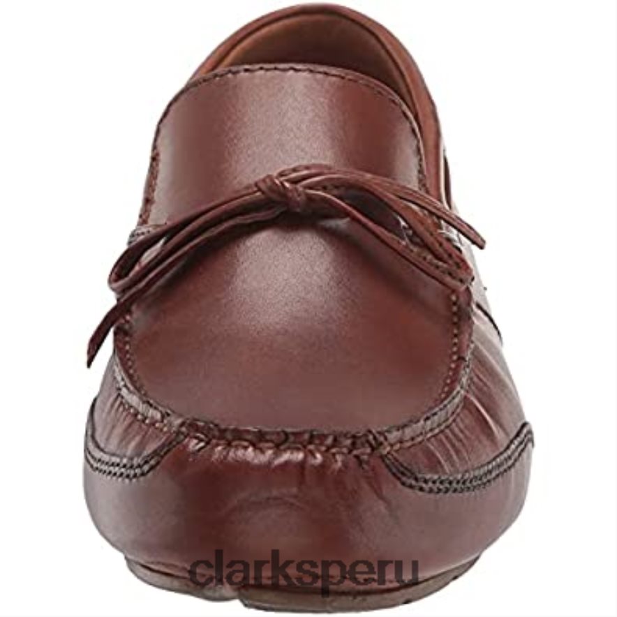 mocasín de encaje markman para mujer clarks de cuero tostado oscuro mujer Clarks 40N4LX2214 cuero bronceado oscuro