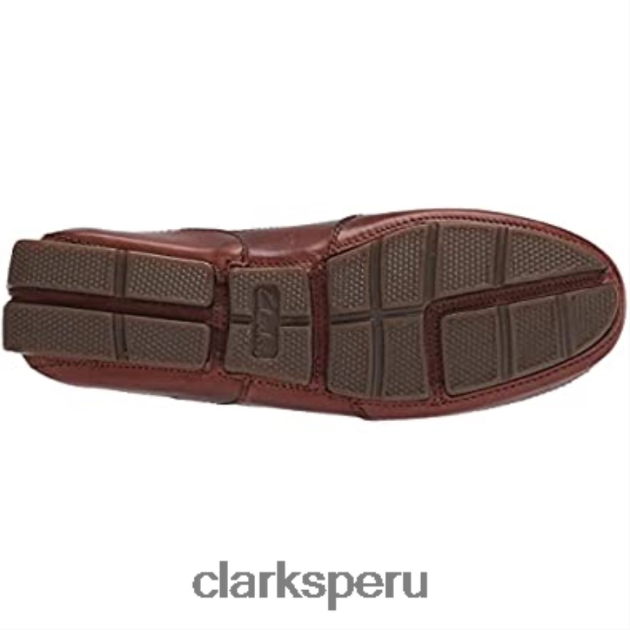 mocasín de encaje markman para mujer clarks de cuero tostado oscuro mujer Clarks 40N4LX2214 cuero bronceado oscuro