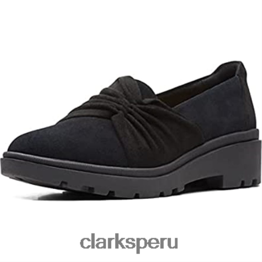 mocasín estilo calla mujer plano clarks ante negro mujer Clarks 40N4LX2645 ante negro