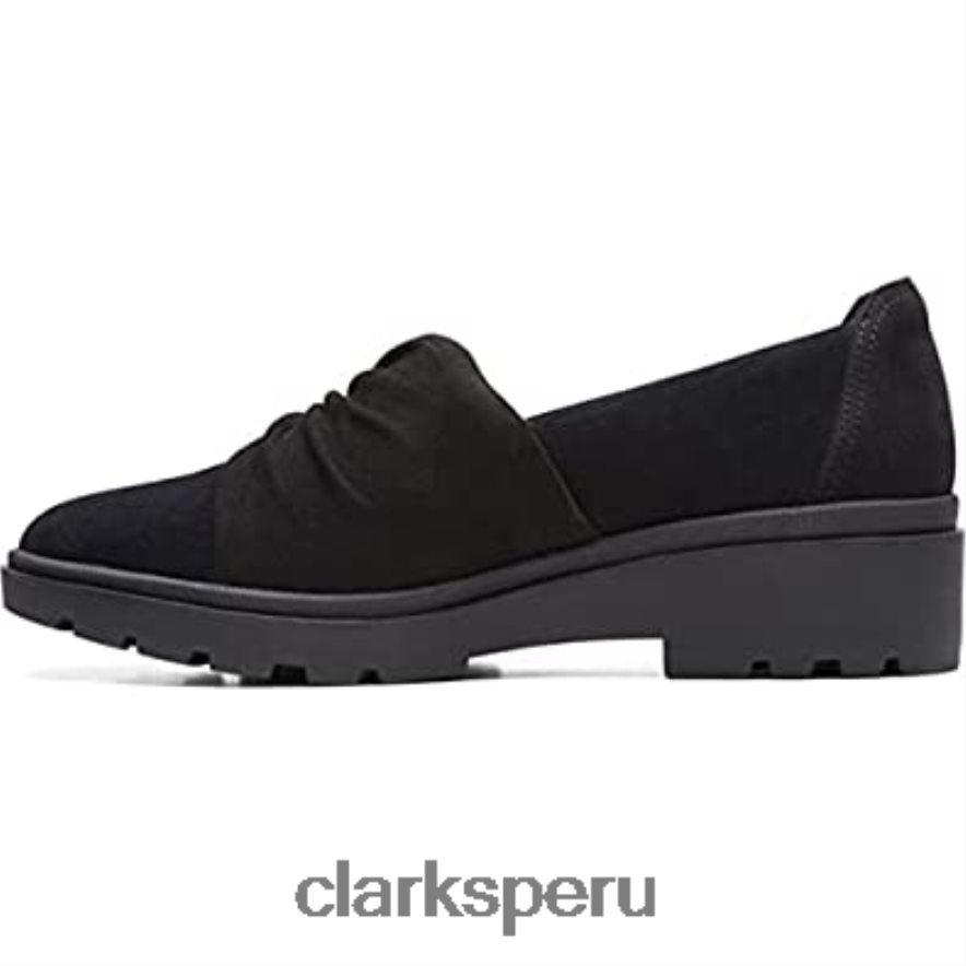 mocasín estilo calla mujer plano clarks ante negro mujer Clarks 40N4LX2645 ante negro