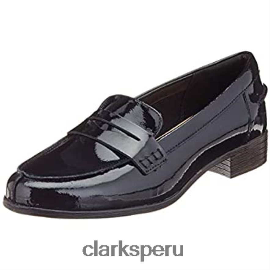 mocasín hamble de mujer clarks charol negro pat negro mujer Clarks 40N4LX2203 patente negra palmadita negra