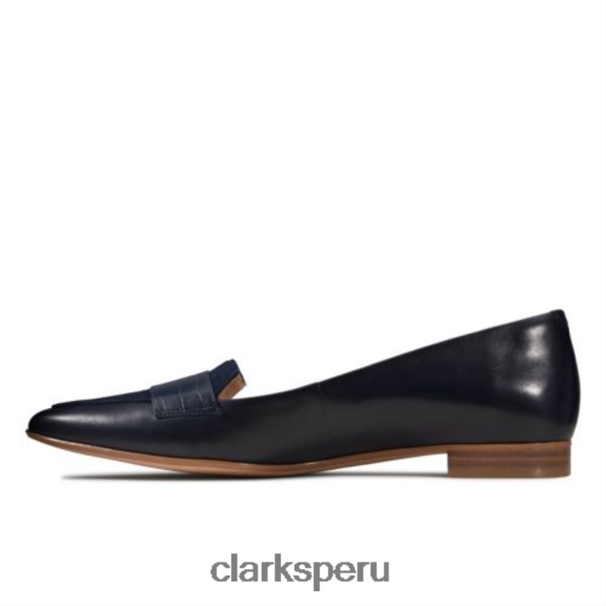 mocasín laina 15 clarks marino cocodrilo combinado mujer Clarks 40N4LX4013 combi de cocodrilo azul marino