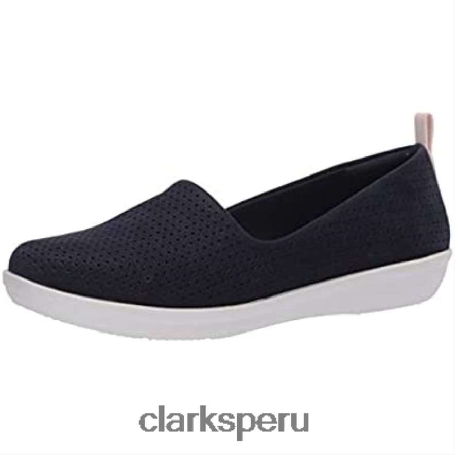 mocasín mujer ayla blair plano clarks marino nobuk sintético mujer Clarks 40N4LX2055 nubuck sintético azul marino