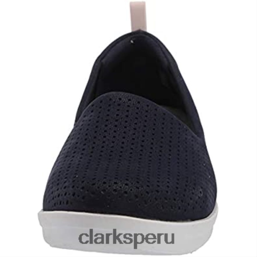 mocasín mujer ayla blair plano clarks marino nobuk sintético mujer Clarks 40N4LX2055 nubuck sintético azul marino