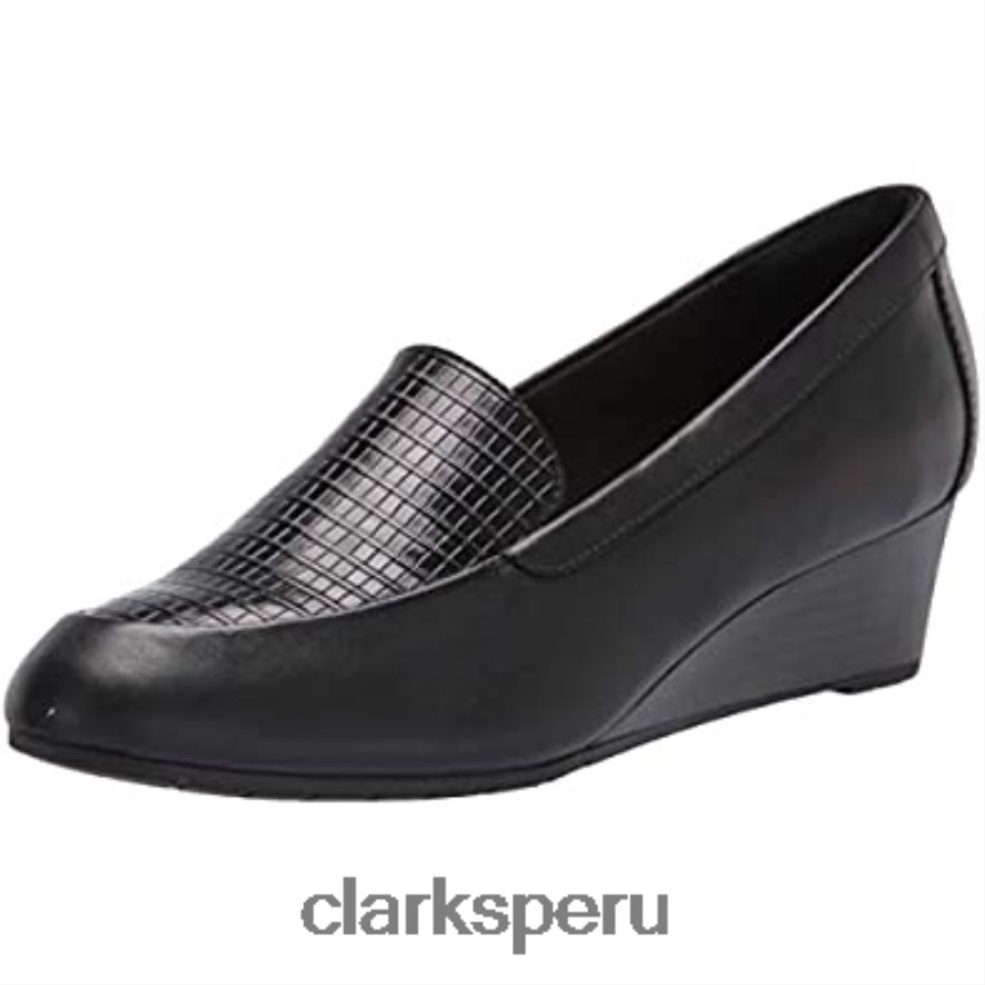 mocasín mujer mallory perla clarks negro piel sintética combi mujer Clarks 40N4LX1293 combi sintetico cuero negro