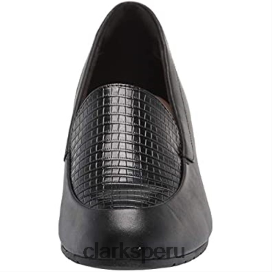 mocasín mujer mallory perla clarks negro piel sintética combi mujer Clarks 40N4LX1293 combi sintetico cuero negro