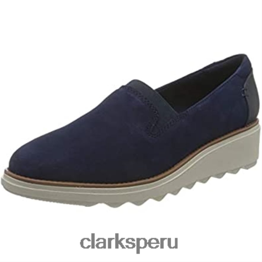 mocasín sharon dolly mujer clarks ante azul oscuro mujer Clarks 40N4LX343 gamuza azul oscuro