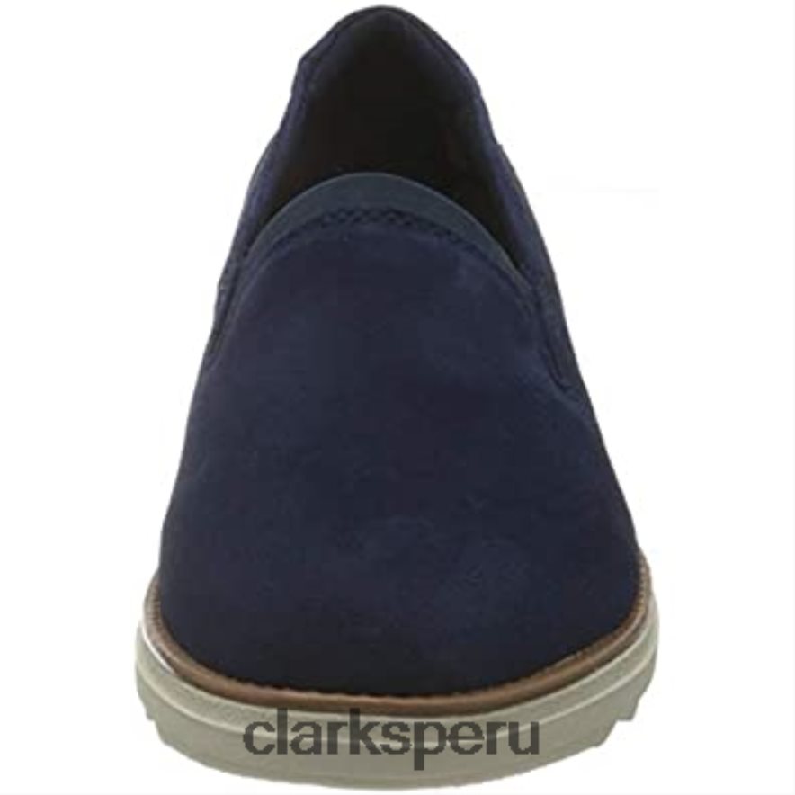 mocasín sharon dolly mujer clarks ante azul oscuro mujer Clarks 40N4LX343 gamuza azul oscuro