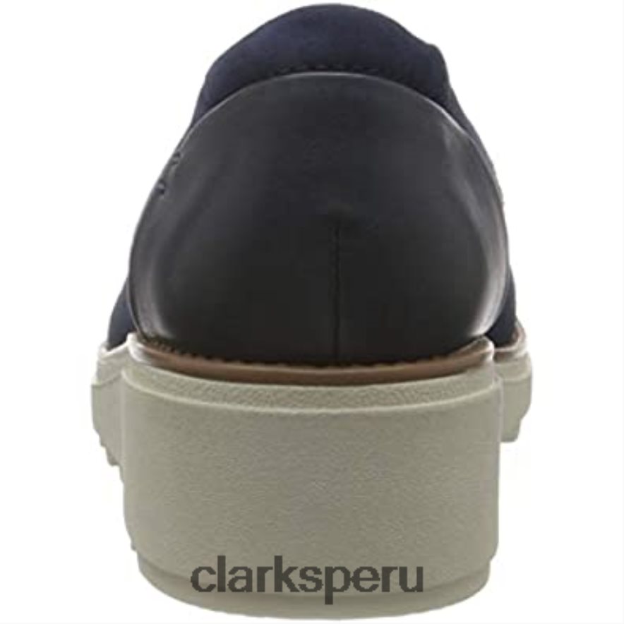 mocasín sharon dolly mujer clarks ante azul oscuro mujer Clarks 40N4LX343 gamuza azul oscuro