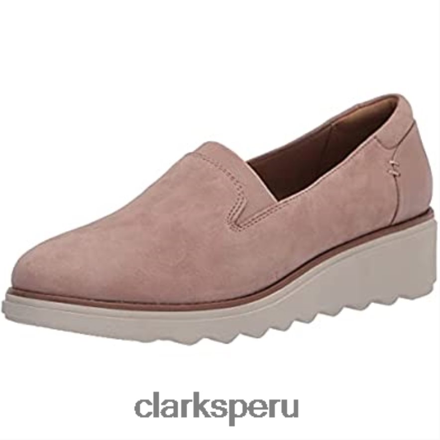 mocasín sharon dolly mujer clarks ante rosa polvoriento mujer Clarks 40N4LX1351 ante rosa polvoriento