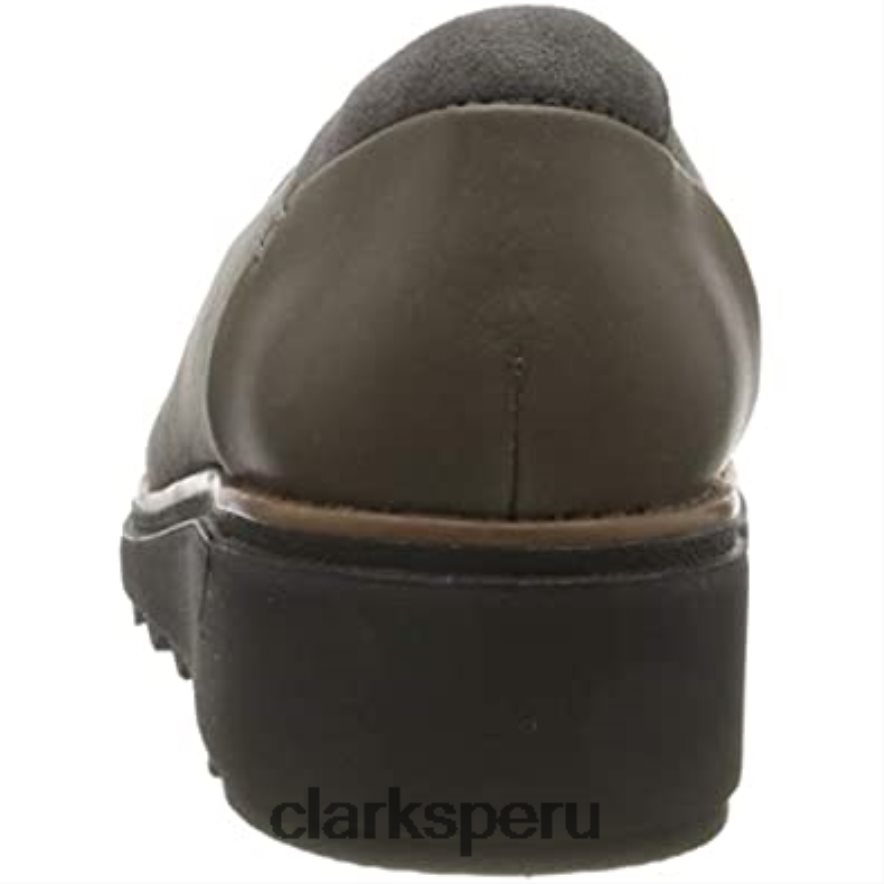 mocasín sharon dolly para mujer clarks gamuza gris w dark tan world mujer Clarks 40N4LX309 ante gris con mundo bronceado oscuro