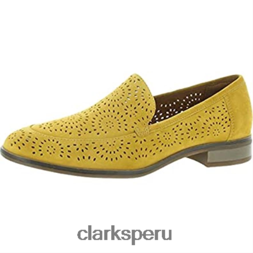 mocasín trish calla amarillo bajo 8.5 w clarks para mujer mujer Clarks 40N4LX60