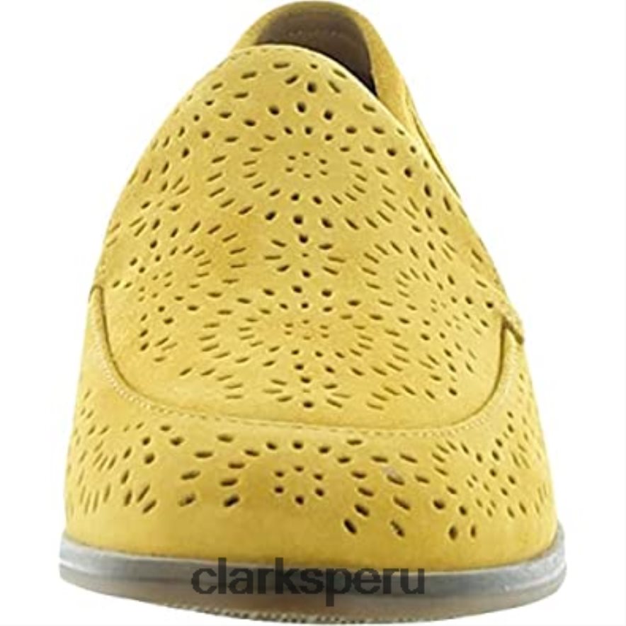 mocasín trish calla amarillo bajo 8.5 w clarks para mujer mujer Clarks 40N4LX60