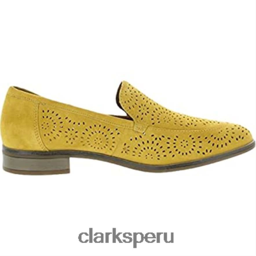 mocasín trish calla amarillo bajo 8.5 w clarks para mujer mujer Clarks 40N4LX60