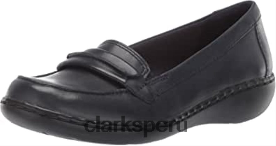 mocasines clarks ashland lily de cuero azul marino para mujer mujer Clarks 40N4LX540 cuero azul marino