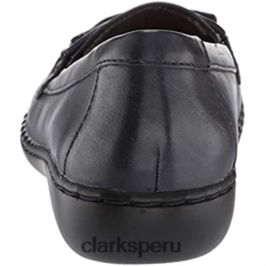 mocasines clarks ashland lily de cuero azul marino para mujer mujer Clarks 40N4LX540 cuero azul marino