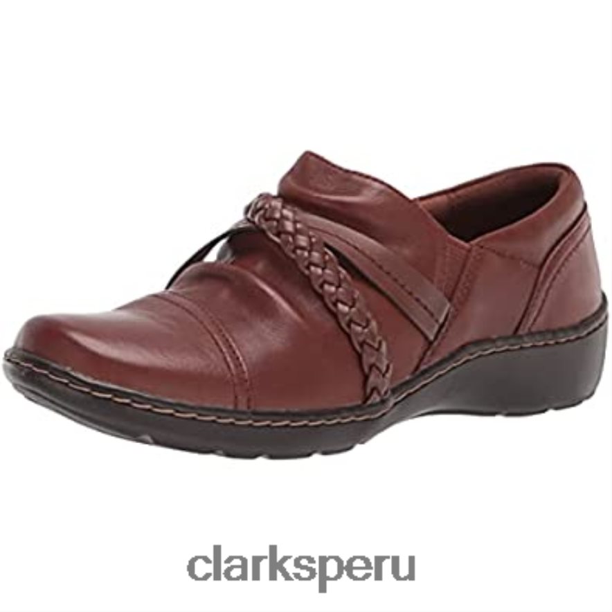 mocasines clarks cora Braidshoe para mujer color tostado oscuro mujer Clarks 40N4LX413 bronceado oscuro