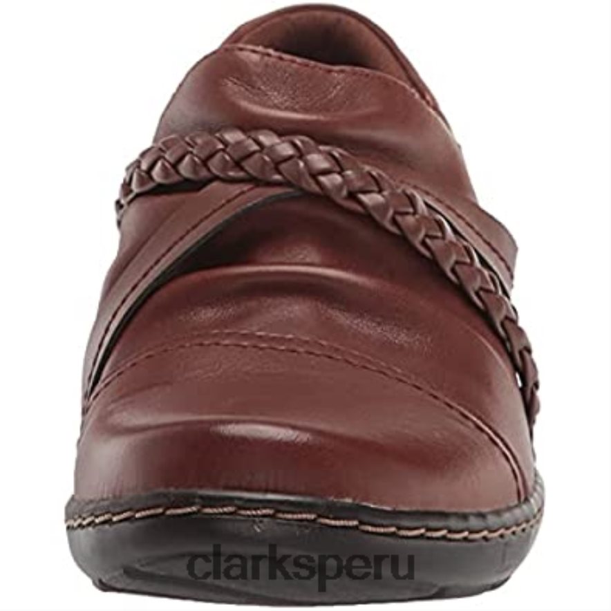 mocasines clarks cora Braidshoe para mujer color tostado oscuro mujer Clarks 40N4LX413 bronceado oscuro